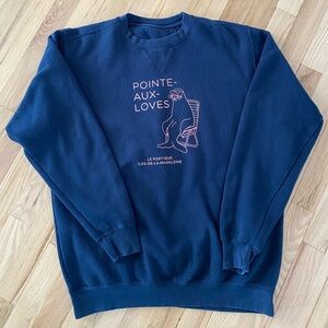 Elegant Navy Women's Crew Neck Sweater Îles de la Madeleine - Le Portique